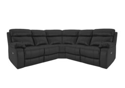 World of Leather - Moreno Leather Power Recliner Corner Sofa - Black