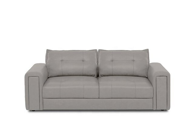 Goliath 3 Seater Leather Sofa with Storage Drawers - New Grey