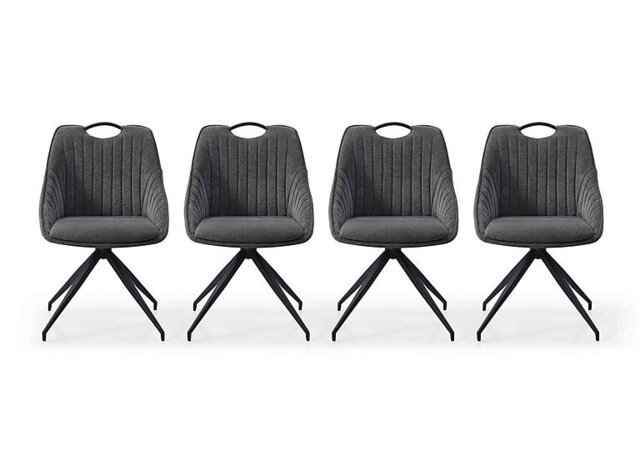 Jai Set of 4 Swivel Dining Chairs - Dark Grey