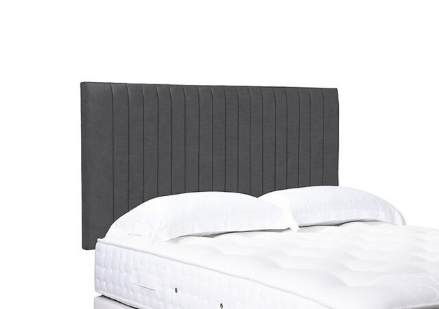 Artisan Collection Cadenza High Strutted Headboard - Double - Plush Dark Grey