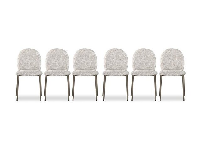 Connubia - Riley Set of 6 Mid Lava Metal Leg Dining Chairs