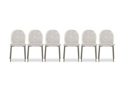 Connubia - Riley Set of 6 Mid Lava Metal Leg Dining Chairs