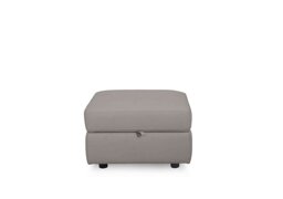 World of Leather - Compact Collection Lille Leather Storage Footstool - Silver Grey