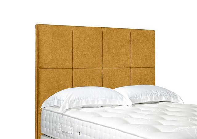 Artisan Collection Titan High Floor Standing Headboard - Double - Tweed Mustard