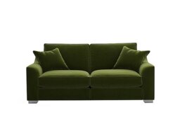 The Lounge Co. - Isobel 3 Seater Fabric Fibre Fill Sofa - Woodland Moss with Chrome Feet