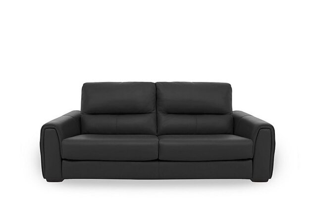 World of Leather - Flex Leather 3 Seater Sofa Bed with Storage Arms - Classic Black - Sofas and Armchairs - In Time for Christmas