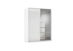 Rauch - Haven 190cm 2 Door Slider Wardrobe with 1 Glass Door, 1 Mirror Door and Lights