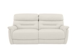 World of Leather - Chicago 3 Seater BV Leather Power Recliner Sofa - BV Star White