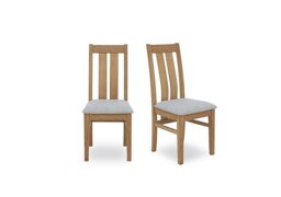 Furnitureland - Augusta Pair of Wooden Slatted Back Dining Chairs
