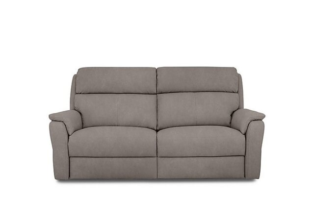 Nicoletti - Vito Fabric 3 Seater Recliner Sofa with Headrests and Power Lumbar - Flambe Tortora