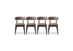 Connubia - Siren Set of 4 Smoke Wooden Leg Dining Chairs - Desert