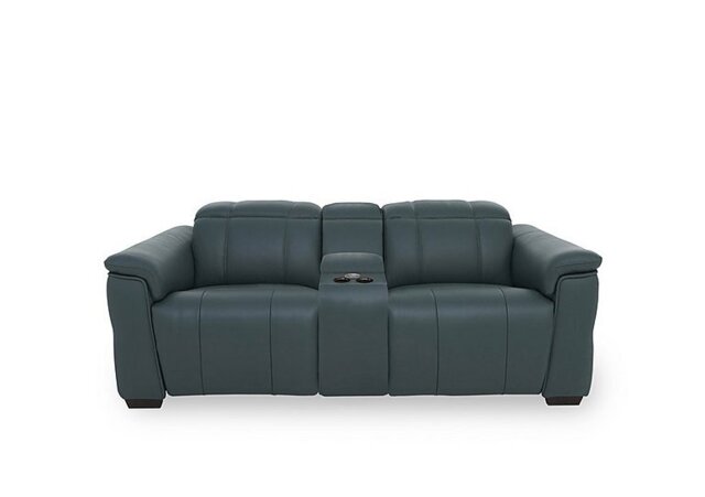 Inca NC Leather 2 Seater Power Recliner Sofa with Pop Up Light Console and Power Headrests - Peacock