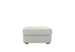 G Plan - Seattle Fabric Storage Footstool with Wooden Feet - Waffle Taupe