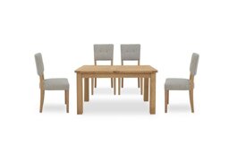 Furnitureland - Augusta Small Rectangular Extending Dining Table and 4 Open Back Upholstered Chairs - In Time for Christmas