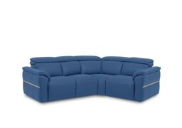 Dolomite Small Leather Right Hand Facing Corner Sofa - Aegean Cat - Sofas and Armchairs