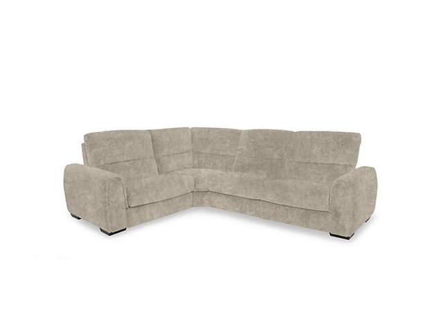 Flex Fabric Small Corner Sofa Bed with Storage Arm - Cream