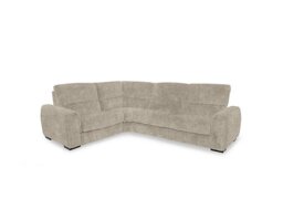 Flex Fabric Small Corner Sofa Bed with Storage Arm - Cream