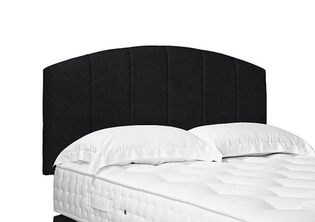 Artisan Collection Bow Standard Strutted Headboard - Small Double - Plush Ebony