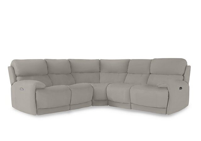 World of Leather - Link Leather Large Power Recliner Corner Sofa with Power Headrests - Silver Grey - Sofas and Armchairs - In Time for Christmas