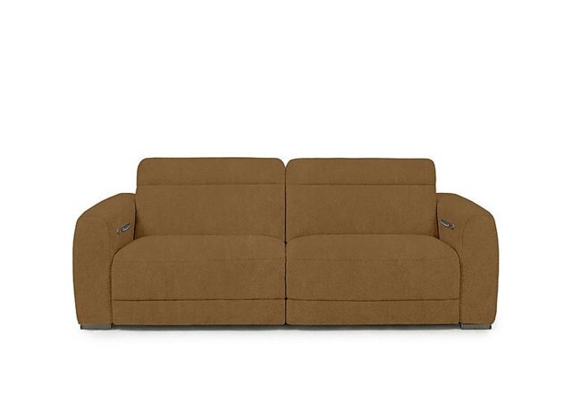 Edison Fabric 3 Seater Power Recliner Sofa with Power Headrests and Lights