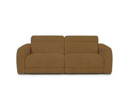 Edison Fabric 3 Seater Power Recliner Sofa with Power Headrests and Lights