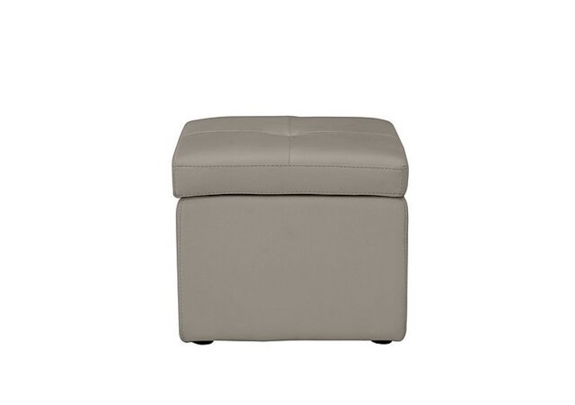 World of Leather - Easy Tray Leather Storage Footstool - Silver Grey