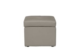 World of Leather - Easy Tray Leather Storage Footstool - Silver Grey