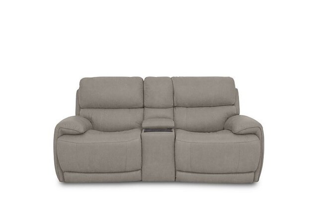 Link Fabric 2 Seater Power Recliner Sofa with Power Headrests and Cupholders - Silver