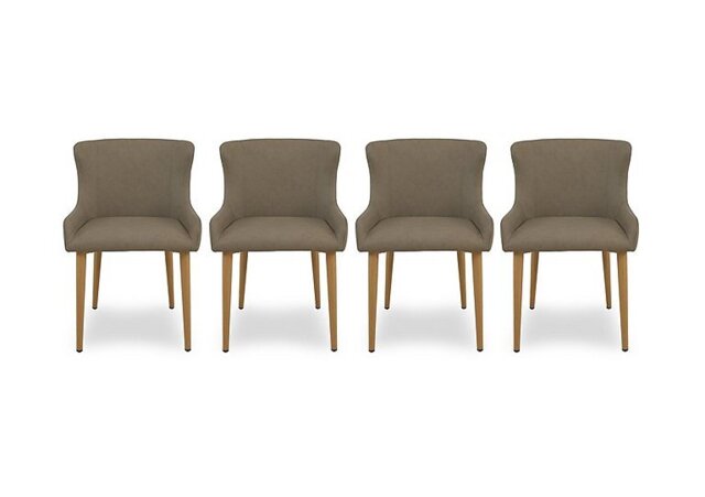 Riga Set of 4 Upholstered Dining Chairs - Taupe