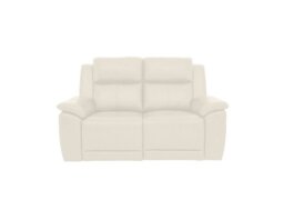 Utah 2 Seater Leather Recliner Sofa with Headrests and Power Lumbar - White