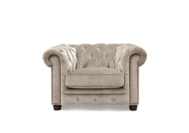 At The Helm - Shackleton Fabric Chesterfield Chair - Barley