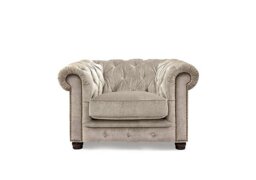 At The Helm - Shackleton Fabric Chesterfield Chair - Barley