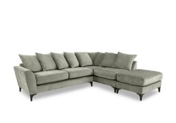 Primrose Scatter Back Right Hand Facing Corner Sofa with Footstool - Sage