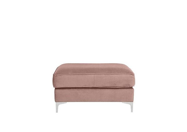 Legend Fabric Footstool - Kingston Blush with Chrome Feet