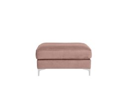Legend Fabric Footstool - Kingston Blush with Chrome Feet