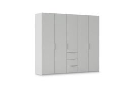 Rauch - Haven 251cm 5 Door Combi Wardrobe with Décor Doors - Silk Grey/Silk Grey Front