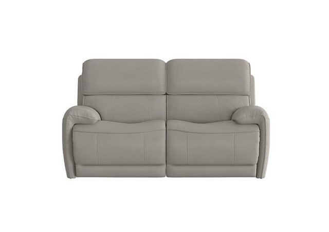 World of Leather - Link 2 Seater BV Leather Power Recliner Sofa with Power Headrests - Silver Grey