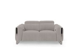 Gisella Fabric 2 Seater Power Recliner Sofa with Power Headrests - Opulence Silver