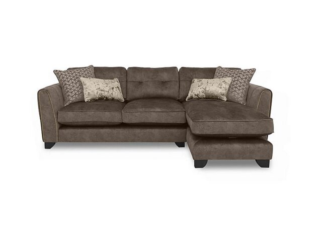 Mariah Fabric Classic Back Right Hand Facing Chaise End Sofa - Dapple Chocolate