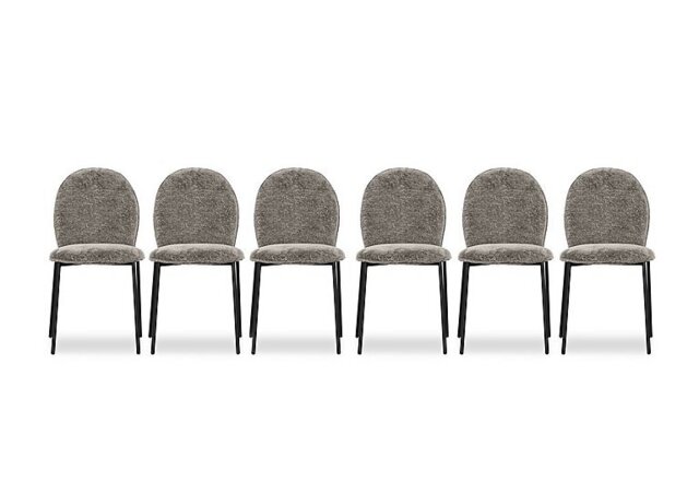 Connubia - Riley Set of 6 Mid Black Metal Leg Dining Chairs