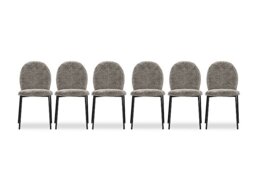 Connubia - Riley Set of 6 Mid Black Metal Leg Dining Chairs
