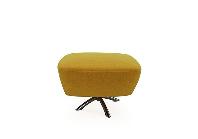 The Lounge Co. - Hermione Fabric Jacob Footstool - Golden Spice with Chrome Feet