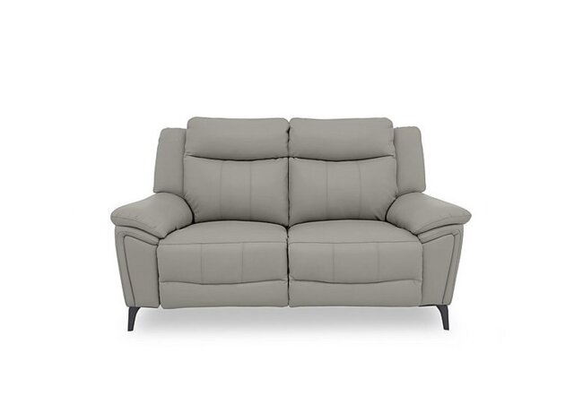 Panache Leather 2 Seater Power Recliner Sofa with Power Headrests - New Grey
