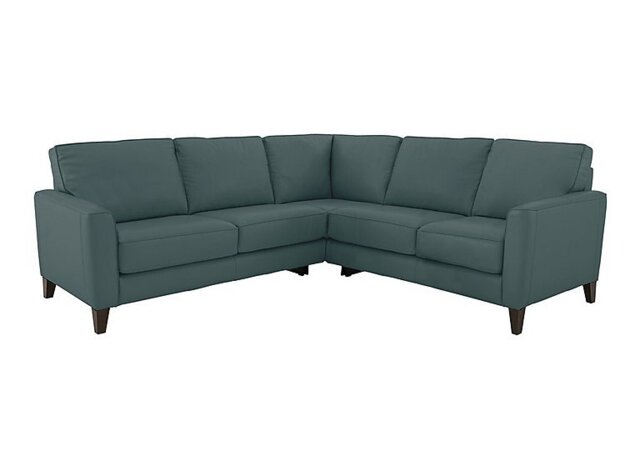 World of Leather - Brondby Large BV Leather Corner Sofa - BV Lake Green