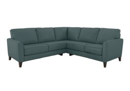 World of Leather - Brondby Large BV Leather Corner Sofa - BV Lake Green
