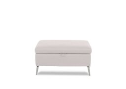 Daytona Leather Storage Footstool - Cotton
