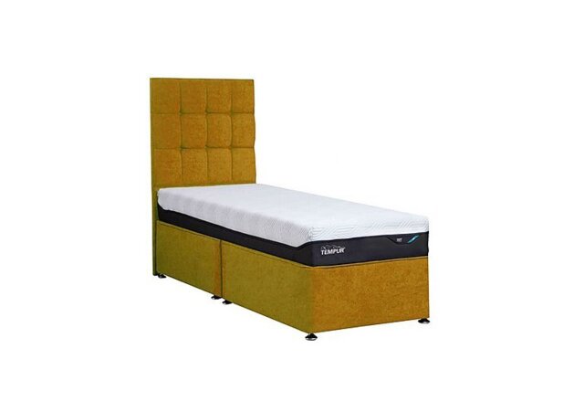 TEMPUR - Buckingham Platform Divan Base - Single - Mustard