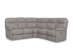 World of Leather - Compact Collection Lille Large BV Leather Power Recliner Corner Sofa - Silver Grey