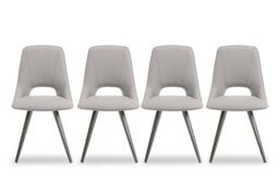 Matera Set of 4 Faux Leather Dining Chairs with Taupe Legs