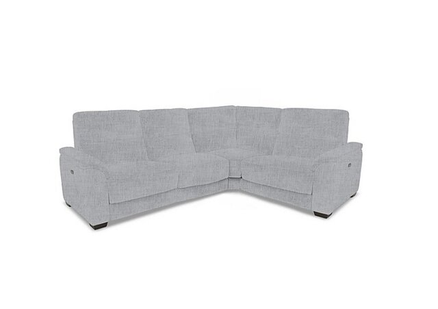 Saffron Small Fabric Power Recliner Right Hand Facing Corner Sofa - Dove Grey